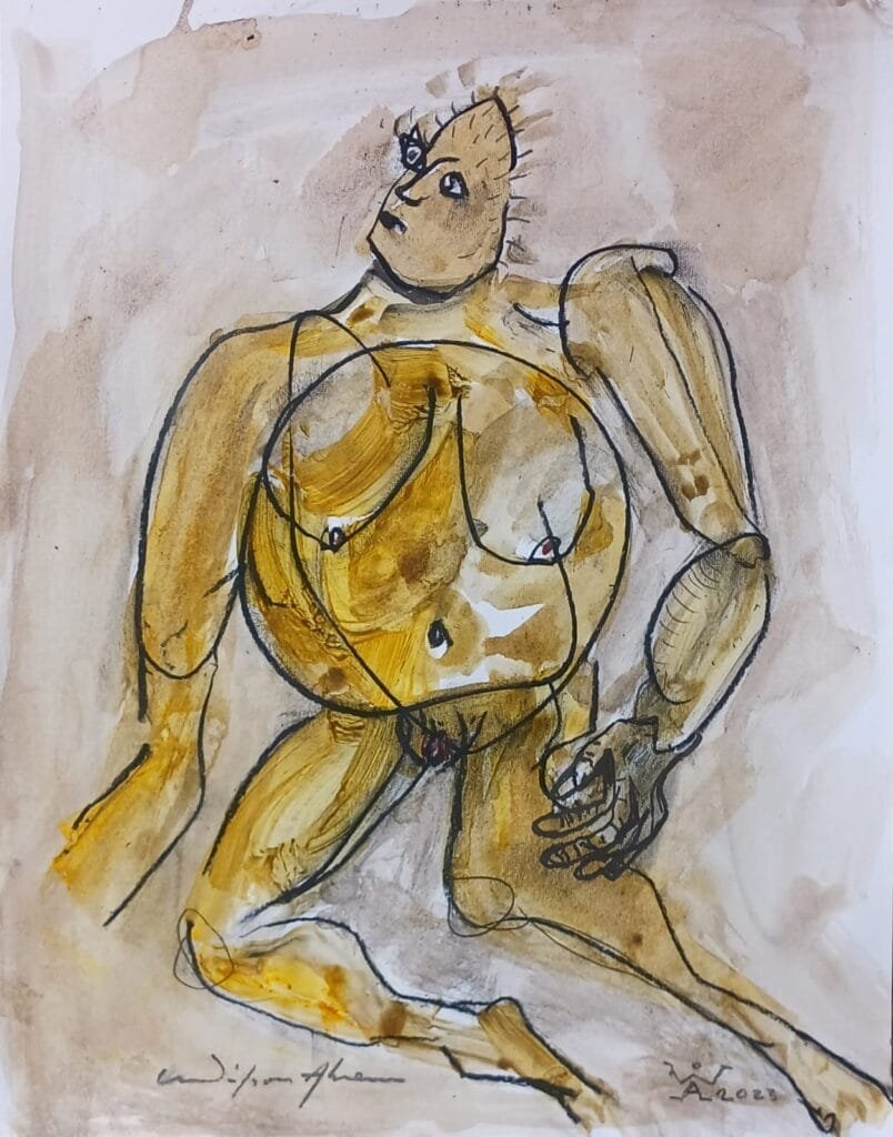 Wilson Abreu. Obras Disponibles. Obras disponibles para venta del artista dominicano Wilson Abreu.
Wilson Abreu. Sin Título. Mixta sobre papel 270 grs. 11 x 14 pulgadas. Año 2023